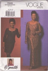 7626 VOGUE B. SMITH BONED SS-LS TOP,  STRAIGHT SKIRT LENGTHS PATTERN 6-10